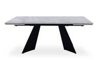 Farandine moderne uitschuifbare tafel Grijs marmer effect keramiek Zwarte poten