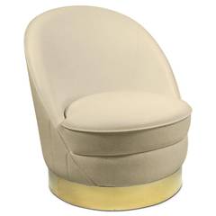 Aristy ronde fauteuil beige fluweel