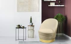 Aristy ronde fauteuil beige fluweel