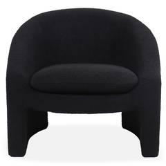 Indiana ronde fauteuil Zwarte bouclette stof