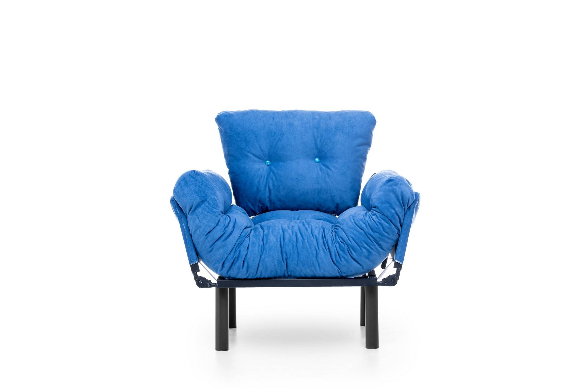Sessel mit beweglichen Armlehnen Tresa Velours Blau