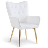 Nadol cocooning fauteuil Witte krullende stof en gouden poten