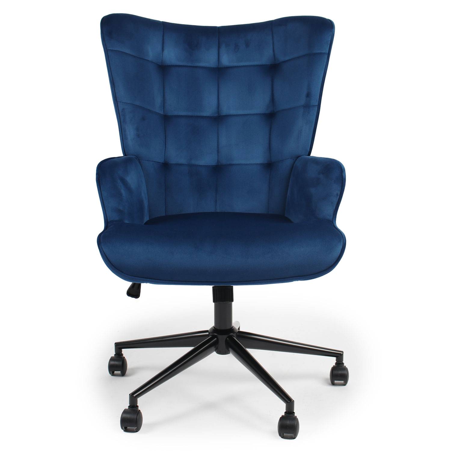 Moderner Bürostuhl mit hoher Rückenlehne Florelo Velours Blau