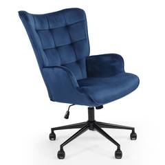 Moderner Bürostuhl mit hoher Rückenlehne Florelo Velours Blau