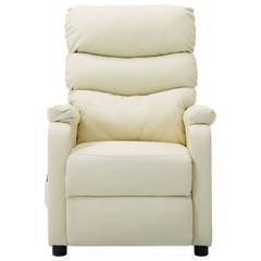 Massage-Sessel mit verstellbarer Rückenlehne Kali Simili Cremeweiß