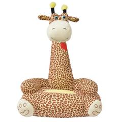 Poltrona peluche Giraffa marrone per bambini