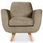 Fauteuil scandinave Danube Velours Taupe