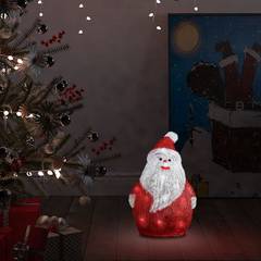 Kerstman Figuur 28cm Wit en Rood met LED