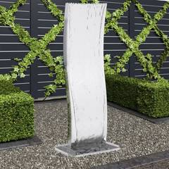 Fontana da giardino Curve 130cm in acciaio inox Argento
