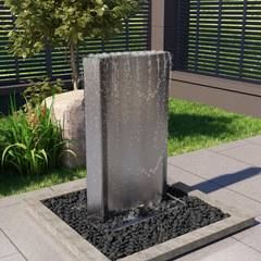 Fontana da giardino Murette 90 cm in acciaio inox argento