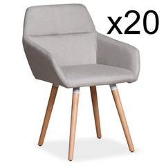 Set van 20 stoelen / Scandinavische fauteuils Frida Stof Beige