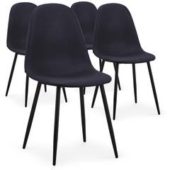 Set di 4 sedie GAO in similpelle P.U. nera