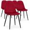 Gao Set mit 4 Stühlen Samtbezug Rot