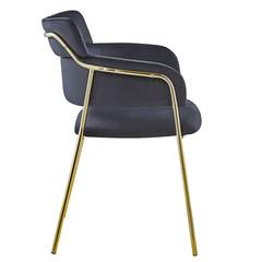 Set van 2 Ginko Velvet zwarte stoelen / fauteuils
