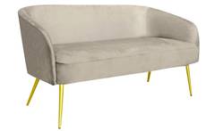 Goldman 2-Sitzer Sofa mit goldenen Füßen und Samtbezug Taupe