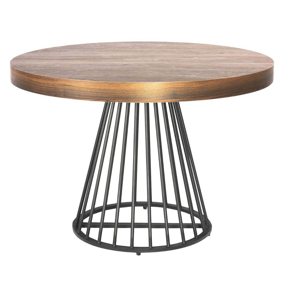 Table à manger pliable bois chêne clair et pieds marron Pedestali