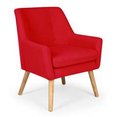 Gustav Skandinavischer Sessel mit Stoffbezug Rot