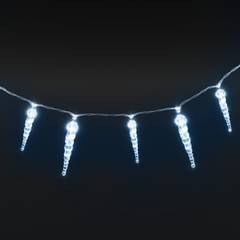 Guirlande lumineuse 100 lumières stalactites LED Méric 5m Blanc froid