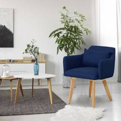 Lot de 20 chaises / fauteuils scandinaves Gybson Tissu Bleu
