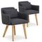Gybson Set mit 2 Sesseln im skandinavischen Stil mit Stoffbezug Dunkelgrau