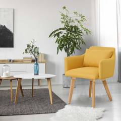 Set di 20 sedie / poltrone scandinave Gybson in tessuto giallo