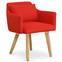 Set di 20 sedie / poltrone scandinave Gybson in tessuto rosso