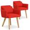 Set di 2 poltrone scandinave Gybson in tessuto rosso