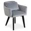 Gybson Skandinavischer Stuhl / Sessel mit Samtbezug Silber