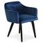 Gybson Skandinavischer Stuhl / Sessel mit Samtbezug Blau