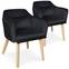 Gybson Set mit 2 Sesseln im skandinavischen Stil mit Samtbezug Schwarz