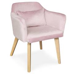 Scandinavische Gybson Velvet Chair / Fauteuil Roze