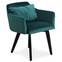 Gybson Skandinavischer Stuhl / Sessel mit Samtbezug Grün