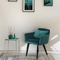 Gybson Skandinavischer Stuhl / Sessel mit Samtbezug Grün