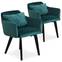 Gybson Set mit 2 Sesseln im skandinavischen Stil mit Samtbezug Grün