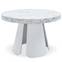 Henriette Uitschuifbare ronde tafel Marmer effect Witte poten