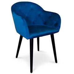 Honorine Stuhl / Sessel mit Samtbezug Blau