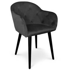 Honorine stoel / fauteuil zwart fluweel