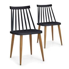 Houlgate Set mit 2 skandinavischen Stühlen Schwarz