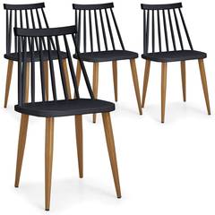 Set van 4 zwarte Houlgate Scandinavische stoelen