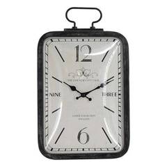 Horloge de table Bokeyn L25,5xH45,5cm Métal et Bois Noir et Blanc