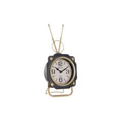 Horloge de table Dalston L15,5xH32cm Métal Noir et Or