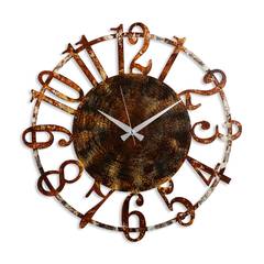 Reloj de Pared Dinan D48cm Metal Marrón y Amarillo