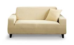 Decoprotect Cord 2-Sitzer Stretch Sofabezug Elfenbein