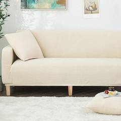 Decoprotect Cord 2-Sitzer Stretch Sofabezug Elfenbein
