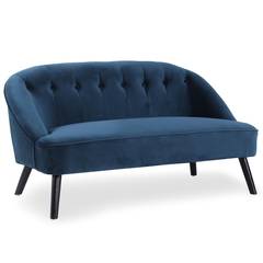 Ioan 2-Sitzer Sofa mit Samtbezug Blau
