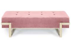 Banquette Istanbul Velours Rose Pieds Or