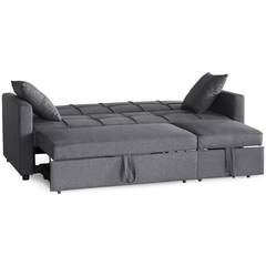 Sofa convertible 3 plazas Julieta en tela gris oscuro