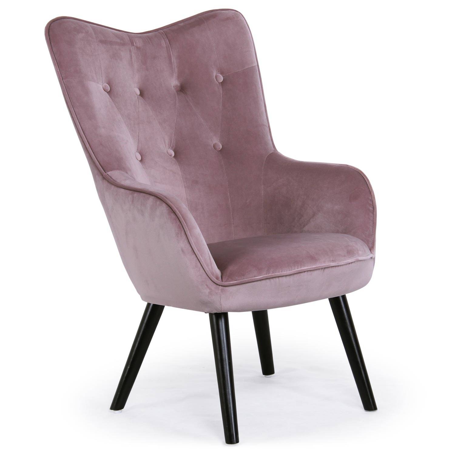 Scandinavische Klarys fauteuil van roze fluweel