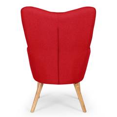 Scandinavische Barkley rode stoffen fauteuil