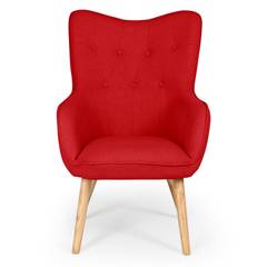 Klarys Skandinavischer Sessel mit Stoffbezug Rot